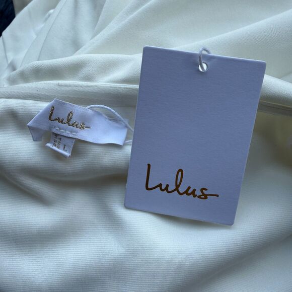 Lulus Exceptional Romance White Off-the-Shoulder Mermaid Maxi Dress Size Large - Picture 10 of 12